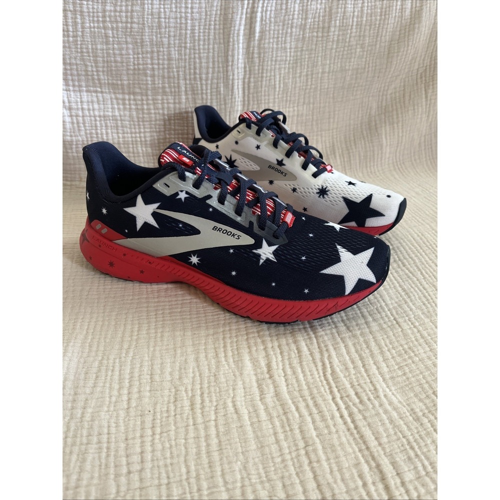 Brooks Shoes  Size 11 Launch 8 USA Stars Patriotic 4th Of July Flag Gym Mens